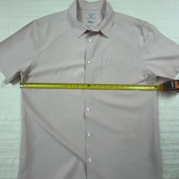 Quiksilver Peachy Tan Pin Check Casual Button Down Shirt XL - Picture 5 of 9
